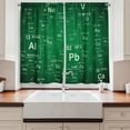 thumbnail image 2 of Ambesonne Periodic Table Kitchen Curtains, Chalk Board Look, 55"x45", Mint Green Forest Green, 2 of 3