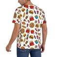 thumbnail image 2 of Lsque Hot Dog Pizza Pattern Mens Polo Golf Shirts Funny Graphics Shorts Sleeve Button Shirts Baseball T-shirt-4X-Large, 2 of 7