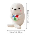 thumbnail image 3 of Dolphin Stuffed Animal Plush Stuffed Animals 17.71 Inch White Seal with Soccer Ball Plush Single Pack, 3 of 3