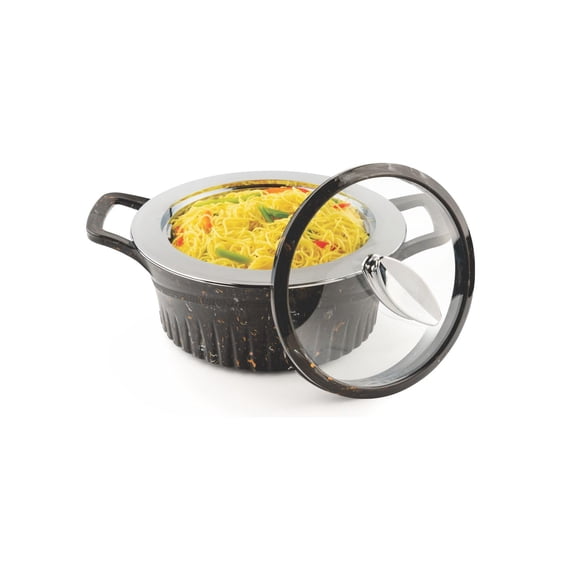 Cacerola de plástico Signoraware Master Lock sin BPA con tapa de vidrio | Hermética y a prueba de fugas | Apta para microondas | Perfecta para el hogar, la cocina y para regalar | Ideal para almacenar