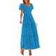 thumbnail image 1 of Vestido de Verano PRETTYGARDEN 2025 con Cuello Cuadrado y Mangas Abullonadas de Ojal, 1 of 8