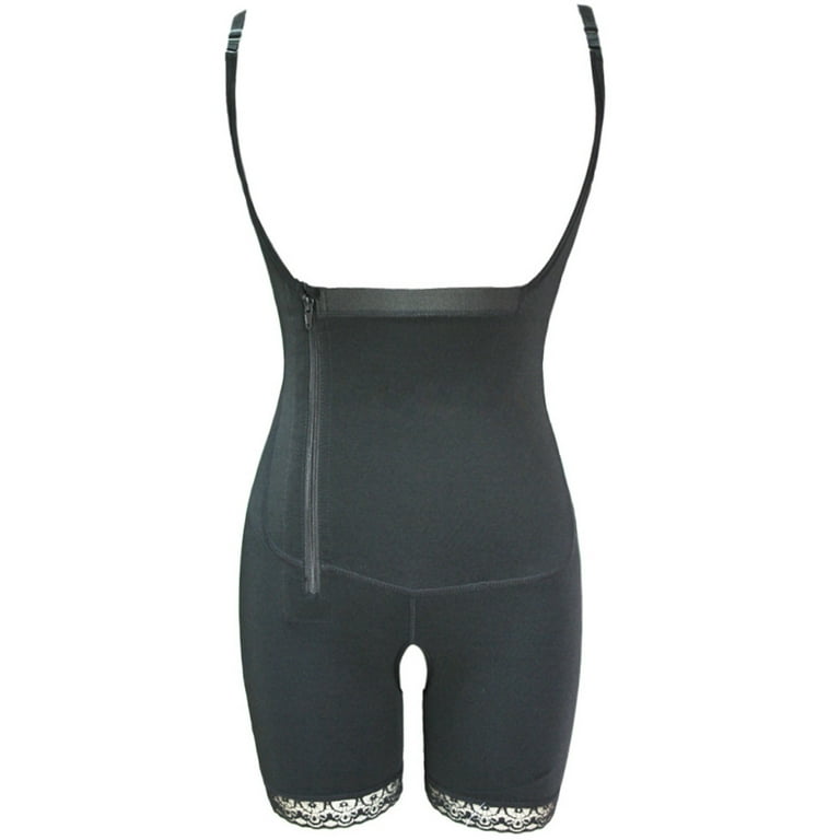 SBYOJLPB Women's Shapewear Women Plus Full Body Suit U-Neck Vest Zipper  Surgeries Lace Stitching Compression Garment Shapewear Bodysuit Black 10(XL)