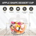 thumbnail image 3 of Oasis Creations Apple Shape Dessert Cup - 4 ounces - 50 Count - Lids & Spoons Included - Clear Plastic - Appetizer Cup - Parfait Cup - Dessert Cup -Disposable or Reusable, 3 of 6
