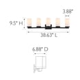 thumbnail image 2 of Breckham 5-Light Vanity Light in Black, 38.0 in Curved Bar with Frosted Glass, 2 of 8