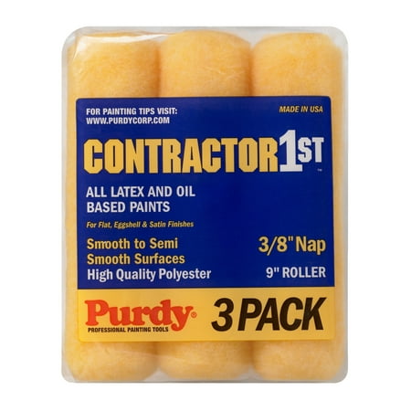 Purdy Contractor 1st Multi-Packs Roller Covers, 9 in. x 3/8 in., 3 count
