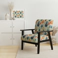 thumbnail image 2 of Designart "Fusion Of Blue And Orange Ikat Mosaic" Blue drop Upholstered Accent Chair - Victorian Arm Chair For Bedroom, 2 of 5