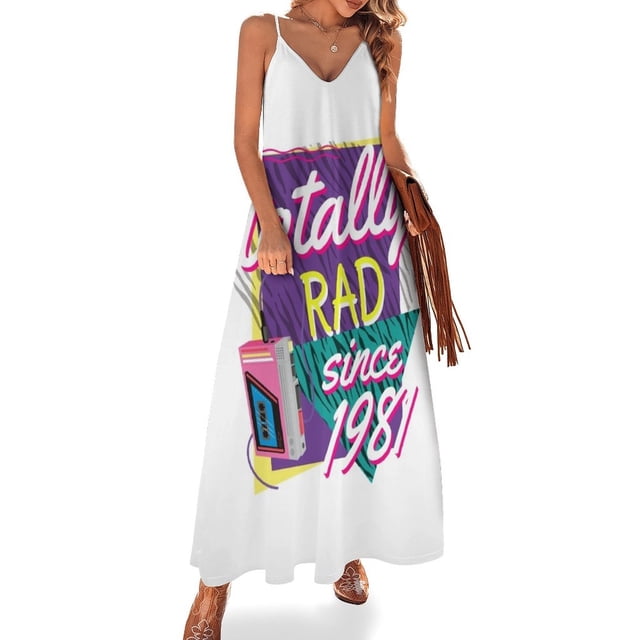 Totally Rad Robe Sans Manches Throwback Années 80 1981 Robe de Soirée de Luxe pour Femmes style Coréen