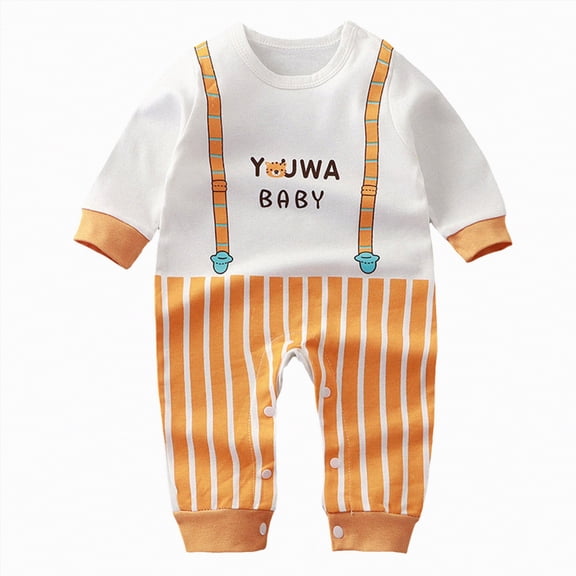 mgoYE Toddler Bbay Girl Clothes Newborn Baby Onesie Long Sleeve Cotton Warm Bodysuit Infant Boys and Girls Romper Clothes|Orange 12-18 Months