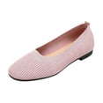 thumbnail image 3 of Domzle Women’s Ballet Flat Shoes Knit Dress Shoes Round Toe Slip On Ballerina Flats for Woman Low Wedge Comfort Soft Pink, 3 of 6