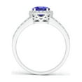 thumbnail image 2 of ANGARA Natural Oval 1.25 ct Tanzanite Split Shank Halo Ring in 14K White Gold for Women (Size-8x6mm) | December Birthstone, Birthday, Anniversary, Jewelry Gift for Women | Natural Tanzanite Ring, 2 of 4