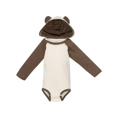 

Rabbit Skins Fine Jersey Infant Character Hooded Long Sleeve Bodysuit with Ears