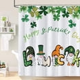 thumbnail image 2 of St Patrick''s Day Shower Curtain 72 x 72 Inch Irish Gnome Green Clover Shamrock Spring Decorative Bath Curtain Polyester Waterproof Bathroom Curtain with 12 Hooks, 2 of 6