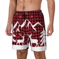 thumbnail image 2 of Balery Christmas Buffalo Plaid Mens Swim Trunks Swim Shorts for Men Quick Dry Inseam Beach Shorts with Compression Liner Pocket-Large, 2 of 9