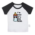 thumbnail image 2 of iDzn I'm Kind Of a Big Deal Funny T shirt For Baby, Newborn Babies T-shirts, Infant Tops, 0-24M Kids Graphic Tees Clothing (Short Black Raglan T-shirt, 0-6 Months), 2 of 5