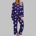 thumbnail image 2 of MIUOWANP New Arrivals Ladies' Fashion Printed Casual Round Neck Long Sleeve Top Pants Pajama Set Multicolor XL, 2 of 5