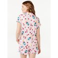 thumbnail image 2 of Joyspun Women's Ruffled Pajama Top and Shorts Set, 2-Piece, Sizes S to 3X, 2 of 5