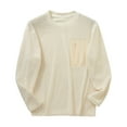 thumbnail image 4 of pstuiky camisetas de manga larga para hombre, Sudadera con cuello redondo, manga larga, color liso, para hombre, cómoda y cálida para el hogar top de hombre xxl, 4 of 5