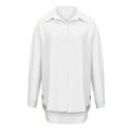 thumbnail image 4 of Besolor Womens Oversized Button down Shirts Collared Long Sleeve Work Office Tops Solid Color Casual Ladies Blouse Tee, 4 of 8