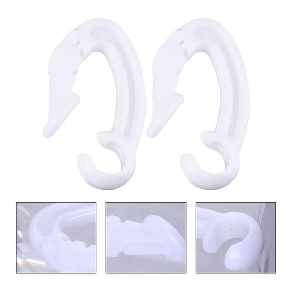 FRCOLOR 2 Pcs Ear Hook Headphone Anti-lost Clip Earphone Clasp 3x2x0.5cm White