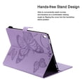 thumbnail image 5 of iPad 10.2" Case 8th 7th Generation, Allytech Slim Fit Folio Flip PU Leather Butterfly Embossed Smart Cover Auto Sleep Wake Protection TPU Back Cover Case for Apple iPad 10.2-inch 2020 2019, Purple, 5 of 6