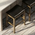 thumbnail image 5 of Open Box Maven Lane Adrien Barstool, Walnut w/ Marksman Vegan Leather, Set of 4, 5 of 5