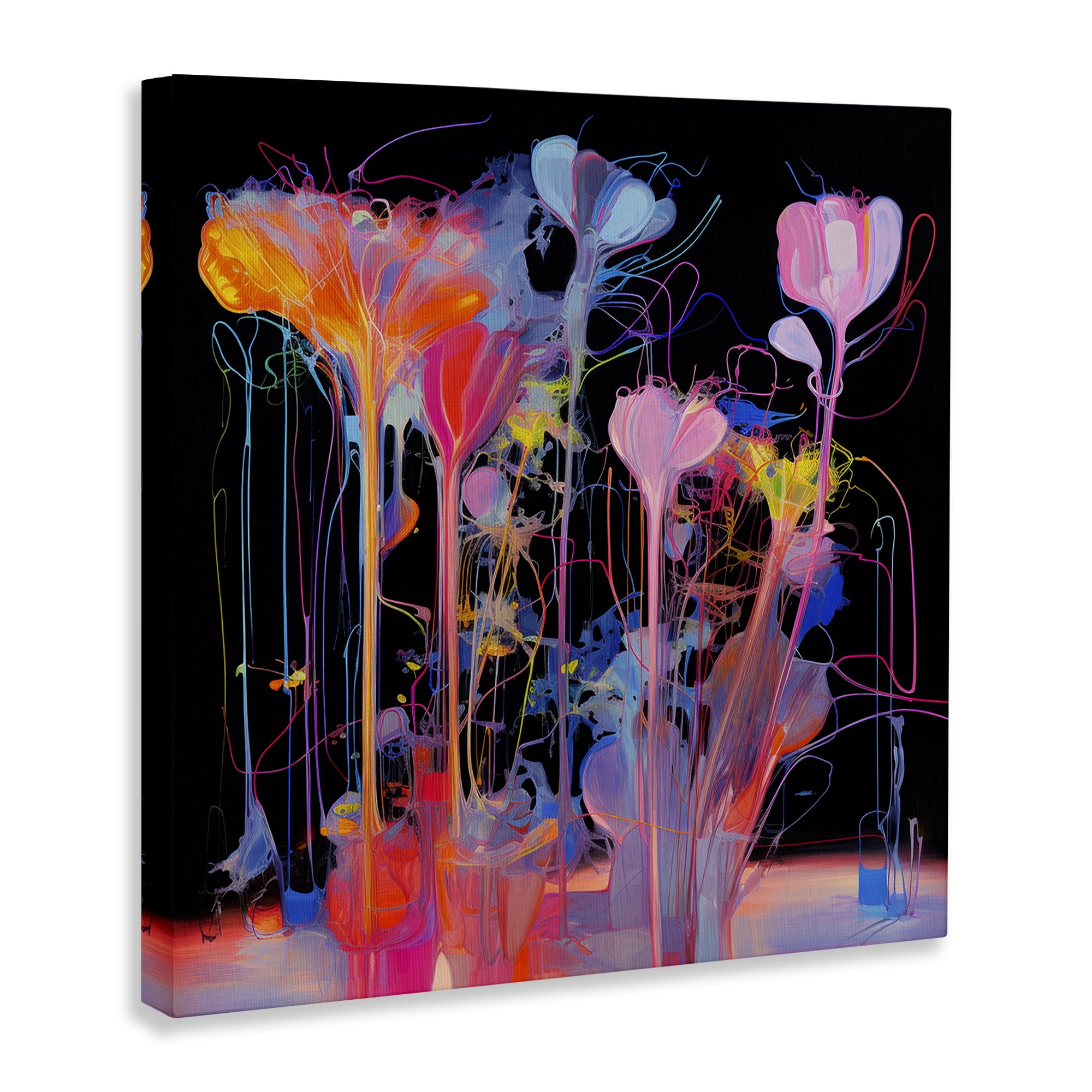 Stupell Industries Bold Otherworldly Blossoms Abstract Painting Wrapped Canvas Art Print Wall Art, 30 x 30