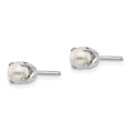 thumbnail image 2 of 14k White Gold 4mm Freshwater Cultured Pearl Stud Earrings, 2 of 3