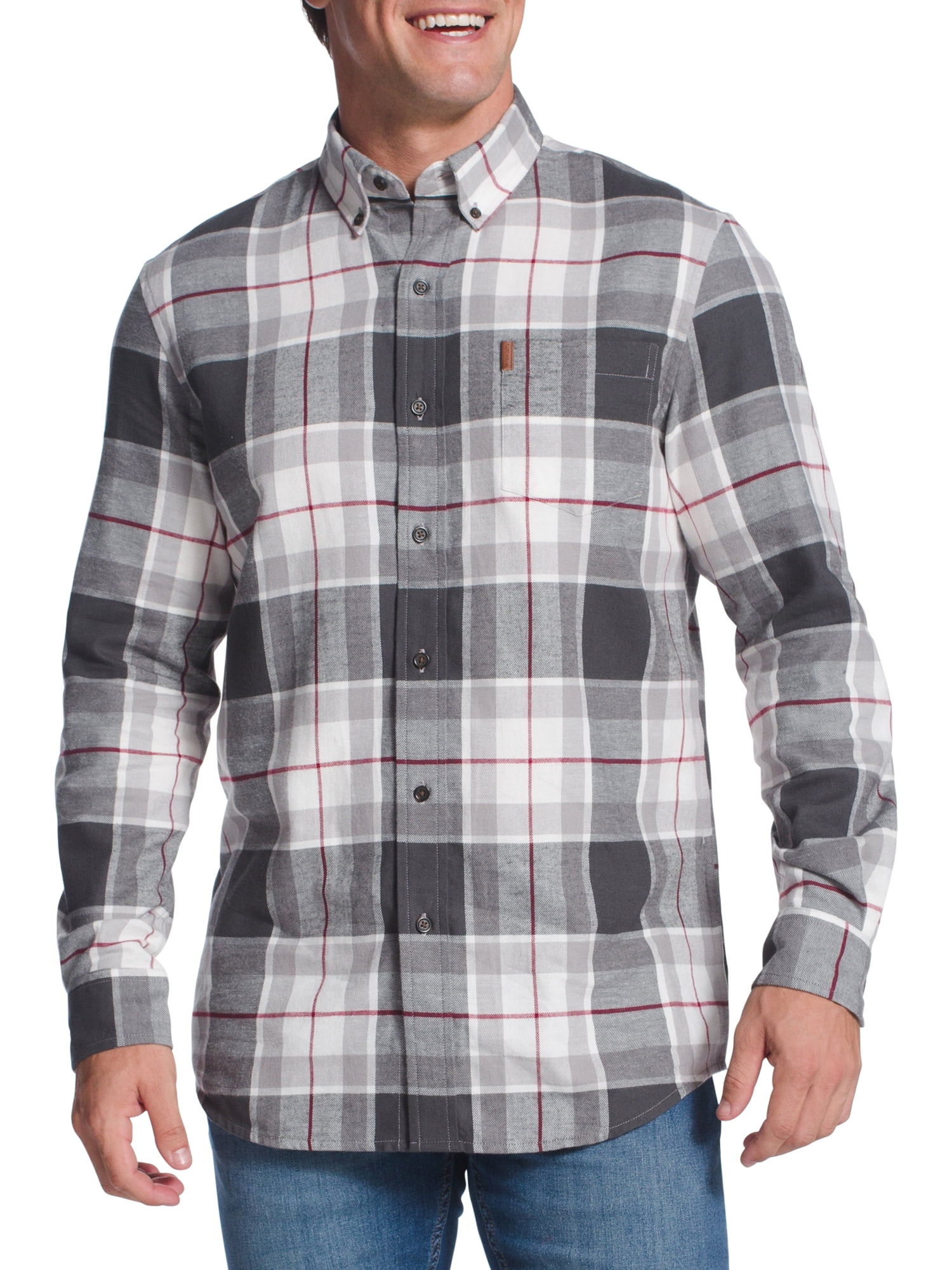 Men's Long Sleeve Flannel Casual Luxury Check Print Cotton Work Plaid Shirt Tops 