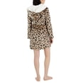 thumbnail image 3 of Jenni Women's Printed Short Sherpa Hooded Robe Space Leopard Black (Space Leopard Black, XS/S), 3 of 3