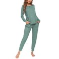 thumbnail image 3 of Ekouaer Womens Pajamas Set Long Sleeve Loungewear Soft Lounge Set Joggers with Pockets, 3 of 7