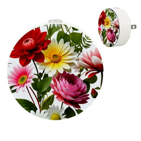 

YZUOUZY Lamp for Bedroom Night Lights Bedside Lamps Set of 2 Rhododendron Hibiscus Gardenia Flowers