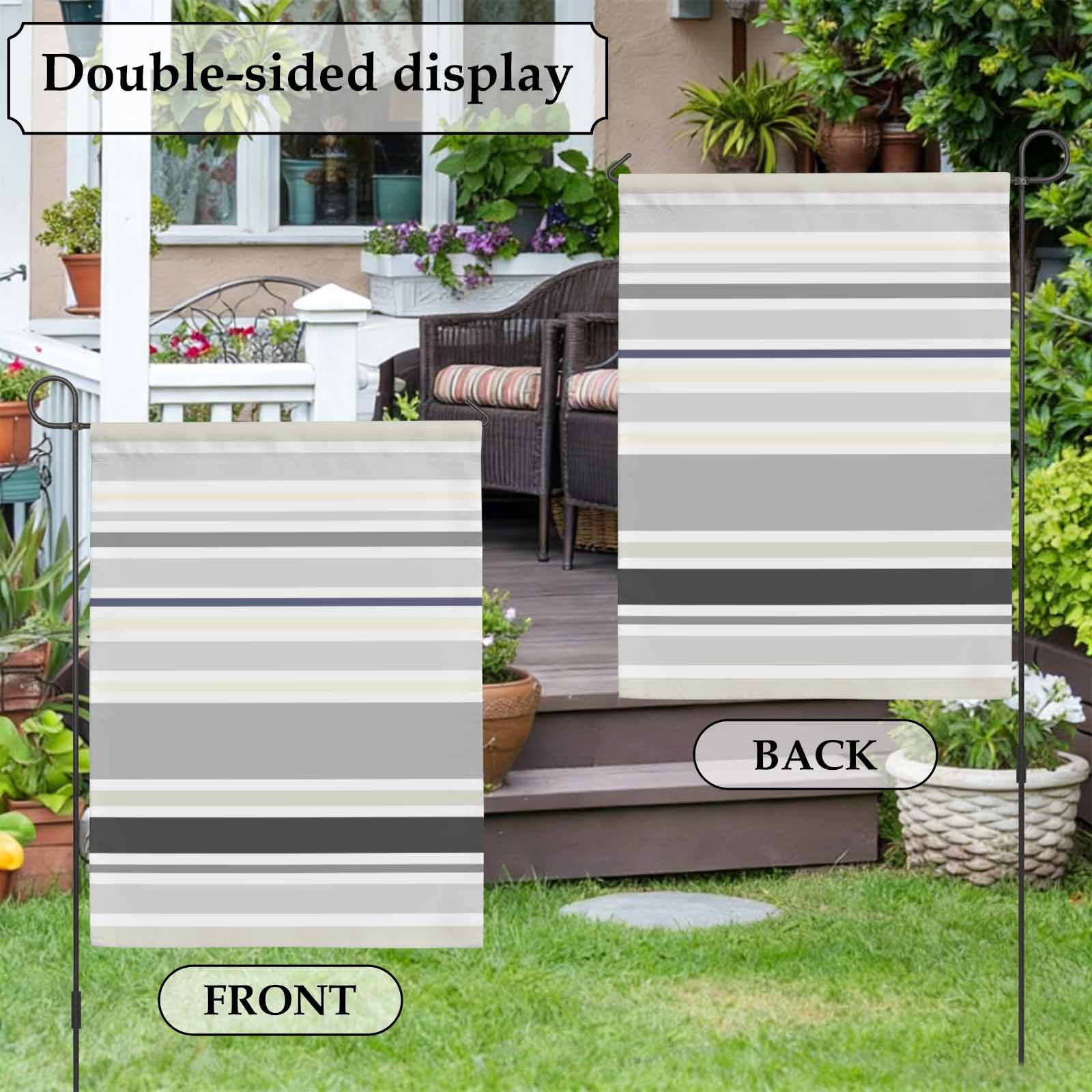 Gray Ombre Stripes House Flag 28 x 40 Inches, Lines Art Weather Proof Outdoor Patio Flags Double Sided Small House Decoration for Yard Lawn Outside Home