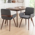 thumbnail image 6 of FOWEOAIU Modern Dining Chairs,Fabric Upholstered Walnut Wood Kitchen Dining , Dark Gray (Set of 6) ﻿, 6 of 11