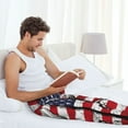 thumbnail image 5 of Balery Vintage Baseball American Flag print Men's Pajama Pants,Ultra Lightweight Pjs,Lounge Pant-X-Large, 5 of 6