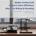 thumbnail image 3 of 32 Inch Height Adjustable Sit to Stand Desk Converter Dual Monitor Laptop Workstation with Wide Keyboard Tray Black, 3 of 9