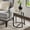 Grey, variant on Weston Home Narvik Round End Table with Stainless Steel Glass Top Table, Grey Finish