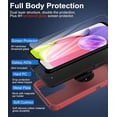 thumbnail image 3 of for Samsung Galaxy A03S Case, with Tempered Glass Screen Protector, Dust Proof Port Cover, Full Body Protection Rubber Cover Phone Case for Samsung Galaxy A03S/A02S, Black/Red, 3 of 16
