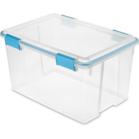 Sterilite 54 Qt. Gasket Box Blue Aquarium Case of 4