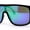 Black Teal Mirror, variant on Mens Oversize Robotic Shield Sport Mirror Lens Sunglasses Black Teal Mirror
