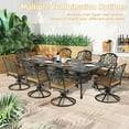 thumbnail image 7 of 9-Piece Patio Dining Set for 8, All Weather Cast Aluminum Outdoor Funiture Table and Chairs Set - 94.5" Rectangular Table and 8 Cushioned Swivel Rocker Chairs, Umbrella Hole, Khaki, 7 of 7