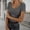 Grey, variant on Womens 2026 Spring Going Out Tops Thread Strip Slim Long V Neck Shirts Casual Summer Long Sleeve Tees