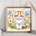 thumbnail image 4 of Pintura de diamante 5D DIY, kit de gato con taladro redondo completo, decoración del hogar, arte artesanal, 30x30cm, 4 of 9