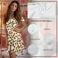 thumbnail image 7 of SEANATIVE Nightgowns for Women Button Down House Coat Short Sleeve Pajamas Sleepwear Round Neck Sleepshirts Casual Fit Nightdress for Sleep or Relaxation, 2XL, Leopard Print, 7 of 7
