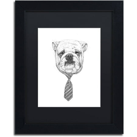 Trademark Fine Art "Bulldog" Canvas Art by Balazs Solti, Black Matte, Black Frame