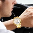 thumbnail image 1 of Reloj de cuarzo unisex con calendario – Reloj de pulsera de acero inoxidable resistente al agua para negocios, para hombres y mujeres, ideal para la oficina, reloj analógico de moda., 1 of 6