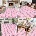 thumbnail image 6 of Sweet Stripe Bows Washable Area Rug 5 x 8 ft Love Cute Bow Pink Theme, Soft Non Slip Rugs Stain Repellent Indoor Felt Carpet for Living Dining Room Bedroom Home Office, 6 of 9