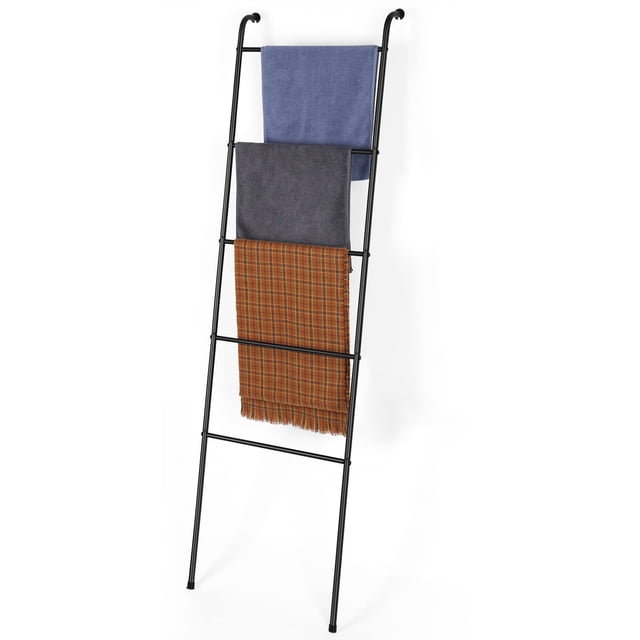 Escalera para manta y toalla OYEAL, acero negro, 158 x 45 cm