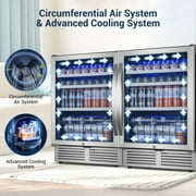 Tittla Beverage Refrigerator,300 Can 48Beverage Fridge Freestanding/Built-in Reversible Door Hinge Beverage Cooler(2 Pcs)