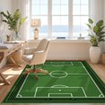 thumbnail image 3 of Design&I 3'x5' Ultra Soft Throw Mat, Penalty Detail Arc Border Door Center Goal Soccer Field Print Playful Expressive None Fluffy Washable Easy Care Indoor rug for Bedside Hallway, 3 of 7