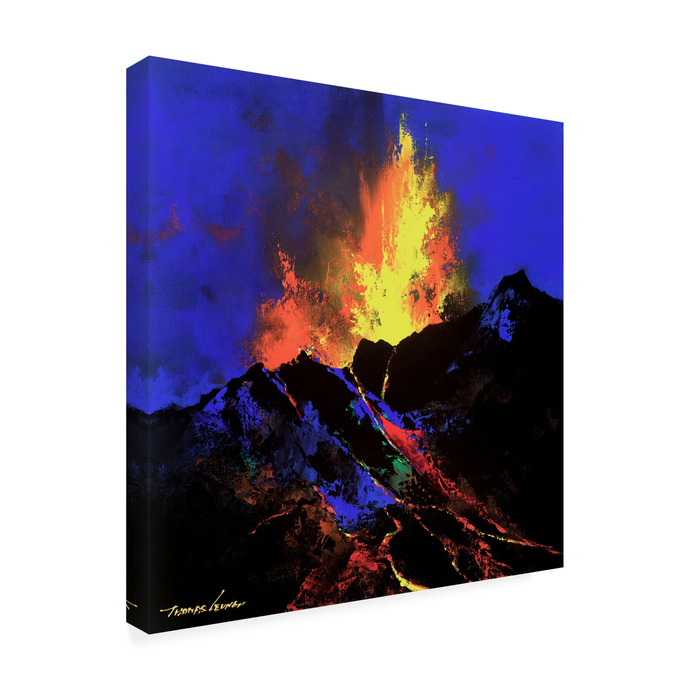 Canvas Wall Art - Thomas Leung 'Lava River II' Wall Art for Living Room, Bedroom, or Office Décor by Trademark Fine Art - 18 x 18 Inches